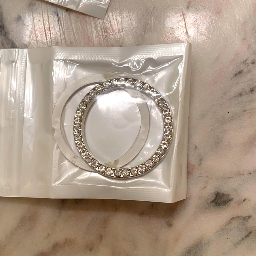 Push Start Clear Rhinestone Button